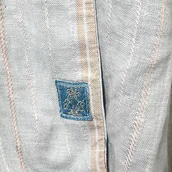 Tommy Bahama Shirt Mens XL Linen Blue White Stripe Button Up Long Sleeve - Picture 7 of 7